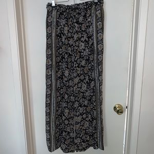 Wide leg floral print pant